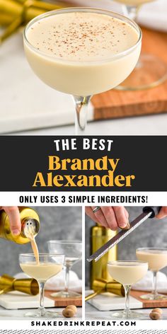 the best brandy alexader only uses 3 simple ingredients