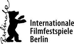 the international filmfestspiele berlin logo with a bear holding a balloon in it's mouth