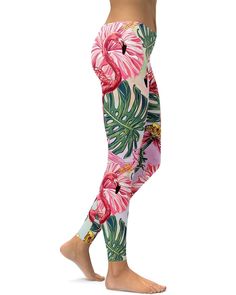 Did you know that flamingos are pink because they eat shrimp? We've created these unique Flamingo Leggings to get your summer wardrobe ready with a touch of tropical vibe. Soft, stretchy and super comfortable to wear. Trendy Beach Activewear For Spring, Trendy Spring Beach Activewear, Summer Tropical Stretch Bottoms, Tropical Style Stretch Bottoms For Summer, Trendy Pink Summer Activewear, Casual Summer Leggings For Loungewear, Casual Summer Loungewear Leggings, Pink Summer Beach Activewear, Playful Pink Activewear For Spring