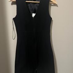 Cute Black Dress From Mango In Stretchy Material That Hugs Your Figure. Runs Small. Zippered Front. Never Worn. New With Tags. Cute Black Dress, Mango Dresses, Mango Dress, Dresses Cute, Cute Black, Stretchy Material, Front Zipper, Mango, Black Dress