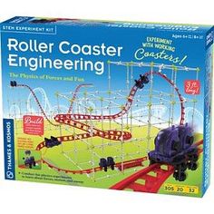 the roller coaster engineering kit is in its box