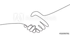 one line drawing of two hands holding each other's hand, on white background