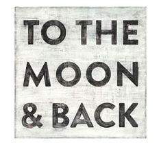 the words to the moon and back are painted on a piece of white paper with black ink