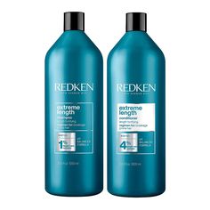 Redken Extreme Length with Biotin Shampoo & Conditioner Liter Duo (Val Redken Shampoo And Conditioner, Redken Extreme Length, Redken Extreme Shampoo, Hairstyle Tools, Redken Shampoo, Redken Extreme, Restore Damaged Hair, Help Hair Grow, Biotin Shampoo