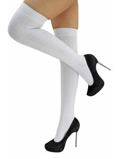 Knit Thigh High Socks, White Knee High Socks, Thigh High Sock, Thigh Socks, Cable Knit Socks, Over Knee Socks, Stockings Heels, Stockings Legs, Socks And Heels