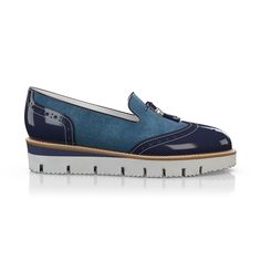 Slip-Ons 2181 | Girotti Blue Wingtip Moccasins With Brogue Detailing, Blue Loafers With Contrast Sole Slip-on, Blue Slip-on Loafers With Contrast Sole, Blue Suede Tassel Loafers With Round Toe, Blue Suede Slip-on Tassel Loafers, Blue Leather Slip-on Tassel Loafers, Luxury Blue Loafers With Brogue Detailing, Blue Leather Wingtip Loafers, Blue Brogue Loafers For Office