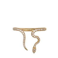 Serpent snake ring in 18k gold with diamonds. Bold elegant modern unique contemporary designer jewelry brooklyn new york city Serpent Jewelry, Serpent Snake, Serpent Ring, Rings Ideas, Silver Rings Simple, Snake Jewelry, Ring With Diamond, Snake Ring, Brooklyn New York