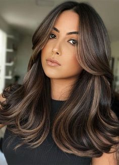 Rambut Brunette, Long Brown Hair, Hair Color And Cut, Brown Hair With Highlights