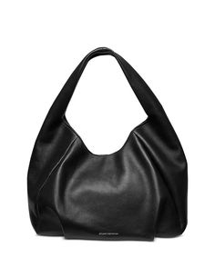 Stuart Weitzman - The Moda Hobo Bag Designer Hobo Bag With Leather Handles For Evening, Elegant Black Hobo Shoulder Bag, Luxury Black Hobo Bag For Errands, Elegant Hobo Bag With Detachable Handle For Errands, Elegant Leather Hobo Bucket Bag, Elegant Leather Bucket Bag, Elegant Hobo Shoulder Bag With Removable Pouch, Elegant Hobo Satchel With Removable Pouch, Elegant Hobo Bag With Removable Pouch For Errands