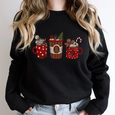 Christmas and Coffee Sweatshirt Coffee Christmas Sweatshirt - Etsy Coffee Christmas Sweaters, Coffee Christmas Shirt, Christmas And Coffee, Vintage White Christmas, Christmas Movie Shirts, Holiday Gnomes, Gnome Shirt, Coffee Christmas, Coffee Sweatshirt