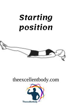 a woman is doing an exercise with the words starting position