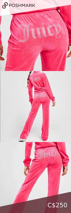 Juicy Couture Diamante Velour Sweatsuit Y2K Juicy Sweatsuit 2000s, Velour Sweatsuits, Juicy Sweatsuit, Juicy Couture Pink Tracksuit, Juicy Couture Sweatsuit, Early 2000s Outfits, Juicy Couture Track Suit, Juicy Couture Clothes, Pink Sweatsuit