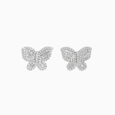 Effy Nature 14K White Gold Diamond Butterfly Earrings Diamond Butterfly, Lovely Jewellery, Butterfly Earrings, White Gold Diamonds, Gold Diamond, Heart Ring, White Gold, Gold, White