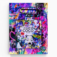 I Am In Love With Coco Chanel Perfume Graffiti Wall Art by Luxuriance Designs. Made in USA. Coco Chanel Perfume, Nail Pics, Graffiti Photography, Boho Scandinavian, New Houses, Conference Rooms, Chanel Perfume, Graffiti Wall Art, I Am In Love