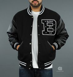 Billionaire Boys Club – Quaterback Jacket Image Swag, Cheap Jacket, Leather Sleeves