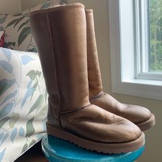 Ugg Tall Boots Size 7 Brown Metallic Color Lightly Worn Ugg Tall Boots, Tall Uggs, Ugg Boots Tall, Shoes Ugg, Metallic Colors, Tall Boots, Womens Uggs, Ugg Shoes, Rain Boots