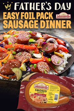 father's day easy foil pack sausage dinner