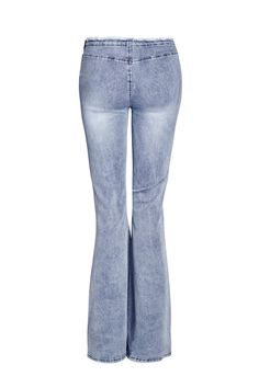 Details Best-selling Nevah Denim Pant Light Blue wash is back Low-mid rise waist and flared silhouette Flattering V-shaped waistband with fringe detailing Adjustable drawstring detail at front waist - Can be tucked in Features sandblasting effect on thighs and on behind Side seam zipper Recommended Underwear: Due to the low-rise fit, we recommend wearing this garment with a seamless low-rise brief Size and Fit True to size. We recommend wearing your standard size Low to mid rise. Rise is adjusta Trendy Blue Flared Hem Bottoms, Blue Flared Hem Flares For Spring, Blue Flares With Flared Hem For Spring, Trendy Medium Wash Flared Hem Bottoms, Trendy Medium Wash Bottoms With Flared Hem, Trendy Medium Wash Flared Bottoms, Trendy Light Wash Flare Pants, Casual Denim Flares With Frayed Hem, Casual Blue Flared Hem Flares