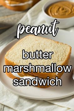 peanut butter marshmallow sandwich on a white plate