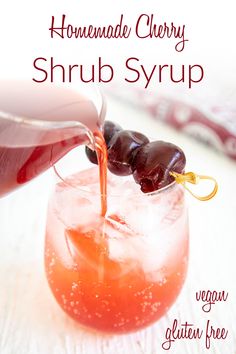 This Homemade Cherry Shrub Syrup Recipe is tangy and refreshing. It lasts for months, so it's perfect for surprise guests. Chocolate Protein Powder Smoothie, Vanilla Protein Shake, Recipe With Honey, Protein Powder Smoothie, Southern Sweet Tea