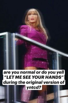 a barbie doll standing on top of a balcony next to a glass railing with the caption, are you normal or do you yell? let me see your hands during the original version of