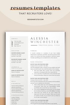 a professional resume template is shown in this image