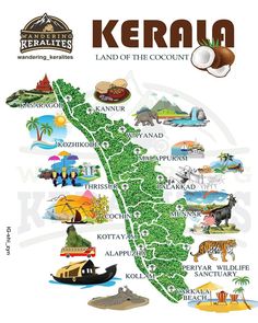 an illustrated map of kerau island with all the main attractions and places to see