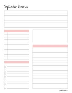 a printable planner with pink stripes and the words,'simplee overflows '