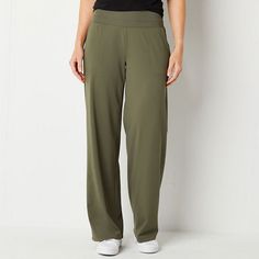 Comfort and style should be top of mind when deciding what to wear for the day, and Stylus' women's pull-on pants are perfect to complement everything in your wardrobe. This high-rise pant is crafted from soft stretch-knit and features a wide waistband for a slimming silhouette with side slant pockets for your key essentials.Front Style: Flat FrontClosure Type: Pull OnFit: Regular FitPockets: 2 Front Slip Pockets, 2 Back Faux PocketsRise: High RiseFiber Content: 83% Polyester, 17% SpandexFabric Petite Palazzo Pants, B Fashion, Pinterest Closet, Wide Leg Pant, High Rise Pants, Fashion Over 50, Medium Long, Winter 2024, Palazzo Pants