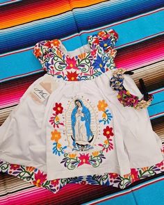 Mexican Virgen de Guadalupe Dress headband not included White Fitted Dress With Matching Headband, Mexican Theme Baby Shower Dresses, Mexican Girl Dress, Virgen Mary Adult Dress, Mexican Baby Dress, Childs Mexican Dress, Baby Dress, Adoption, Baby Girl