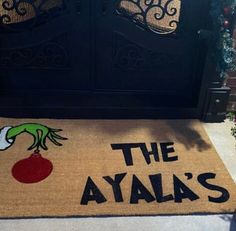 a door mat that says the ayeala's on it