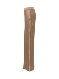 64% Acetate, 36% Silk Sleek Silk Wide Leg Pants, Luxury Satin Bottoms For Evening, Chic Silk Wide Leg Formal Pants, Elegant Wide Leg Pants With Pressed Crease, Chic Silk Wide Leg Pants For Formal Occasions, Luxury Satin Trousers, Luxury Satin Straight Pants, Luxury Satin Pants For Work, Luxury Silk Wide Leg Pants For Evening