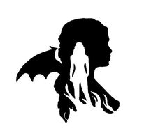 the silhouette of a woman with bat wings