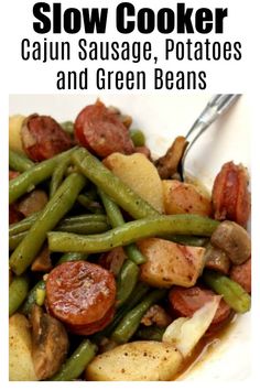 the cover of instant pot cajun sausage potatoes and green beans