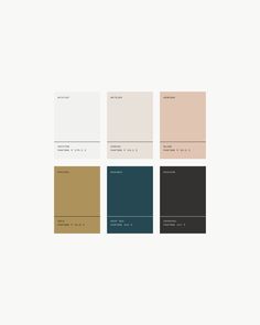 four different shades of beige, black, and brown on a white background with the same color