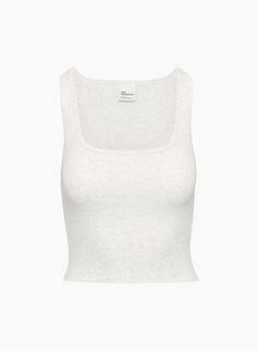 HOMESTRETCH™ SQUARENECK WAIST TANK | Aritzia Mini Tank Top, Christmas List 2024 Clothes, White Fitted Tank Top, Aritzia Tank Top, Cute Basic Tops, Aritzia Outfit Aesthetic, Aritzia Clothes, Aritzia Basics, Aritzia Shirt