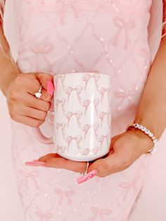 Mini Bow Pink Mug | Sassy Shortcake Football Tailgate Outfit, Sassy Shortcake, Bday Wishlist, Pink Mug, Preppy Girls, Shabby Chick, Tailgate Outfit, Pink Preppy, House Items