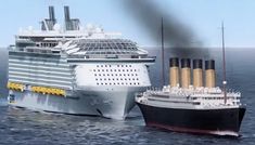 Titanic vs The Oasis Class Royal Caribbean Cruise Ship, Biggest Cruise Ship, Symphony Of The Seas, Royal Caribbean International, Monochrome Outfit, Porto Rico