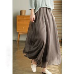 Women Chiffon Pleated Wide-Leg Trousers Puffy Skirt Pants OL Casual Culottes Tutu Elastic High Waist Summer Please note this is in Asian sizing, smaller than western size e.g. UK, US, AU. Please check the measurements carefully before making a purchase. Please allow 2-3cm discrepancy due to different measurement method. One size: Length: 88cm/34.6in,Waist 64-104cm/25.2-40.9in,Hip 138cm/54.2in,Opening 135cm/53.1in Material: chiffon Color: multicolor SKU: 944-604/LYS " " Casual Flowy Tulle Skirt Bottoms, Spring Flowy Tulle Bottoms, Flowy Solid Skirted Bottoms, Chic Chiffon Skirted Bottoms, Casual Tulle Skirt For Summer, Chiffon Skirted Bottoms With Elastic Waistband, Spring Chiffon Flowy Skirt, Casual Chiffon Lined Skirt, Flowy Chiffon Full Skirt Bottoms