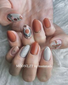 Floral Nail Designs, Get Nails, Fancy Nails, Manicure E Pedicure, Cute Acrylic Nails