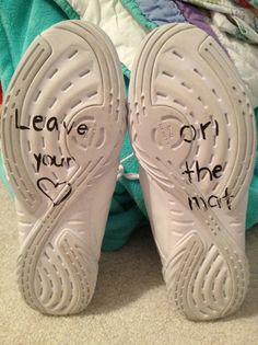 someone has written their shoes with words on them