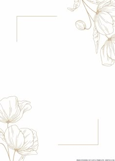 a drawing of flowers on a white background with an empty space in the center for text