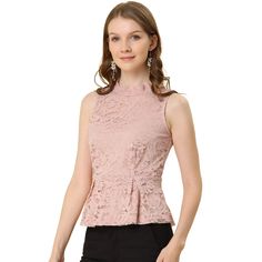 The intricate lace threadwork and a keyhole back make this top an enviable essential. The charming piece with a charming keyhole tie at the back adds femininity to this top. Perfect to pair it with a skirt for a sweet look. Occasions: Weekend Gathering, Parties, Vacations, Travel, Shopping, Daily Casual, Going Out, Dating, etc. Please check your measurements to make sure the item fits before ordering. Lace Peplum Blouse, Eyelet Blouse, Peplum Shirts, Lace Peplum, Travel Shopping, Peplum Blouse, Hem Style, Lace Panelled, Pink Blouse