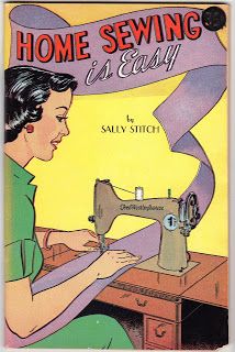 a woman sewing on a sewing machine with the words home sewing is easy in front of her