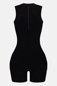 Available In Black. Romper Mock Neck Sleeveless Front Zipper Biker Short Stretch Compression Rib 82% Rayon 18% Spandex Imported | Zarah Snatched Romper in Black size Large by Fashion Nova Crop Top Hoodie, Biker Short, Hack Tool, Romper Outfit, Baddie Makeup, Black Romper, Biker Shorts, Fashion Killa, Front Zipper