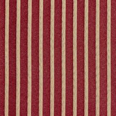 a red and beige striped fabric with white stripes on the bottom, in an upholstered pattern