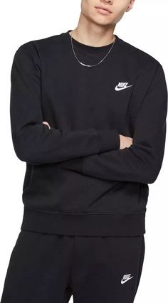 Nike Men's Sportswear Club Crewneck Sweatshirt | Dick's Sporting Goods Sweatshirt Nike, Men's Sportswear, Nike Crewneck, Crewneck Design, Mens Club, Nike Sweatshirts, Sweatshirts Online, Mens Essentials, Athletic Apparel