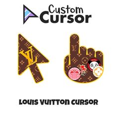 the louis vuitton logo is shown in two different colors and has an image of mickey