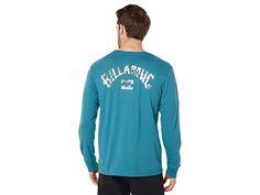 Billabong Arch Fill Long Sleeve Tee - Men's Clothing : Marine : Relax beach side in the chill-vibe Billabong Arch Fill Long Sleeve Tee. Pull-on construction with crewneck and long sleeves. Front upper chest and back feature a screen printed graphic with the brand name. 100% cotton. Machine wash, tumble dry. Imported. Sporty Long Sleeve Surfing Tops, Sporty Long Sleeve Tops For Surfing, Branded Long Sleeve Sports Top, Athleisure Crew Neck Tops For Surfing, The North Face Crew Neck Tops For Outdoor, The North Face Relaxed Fit Top For Streetwear, The North Face Crew Neck Sweatshirt For Outdoor, Sporty Cotton Tops By The North Face, Sporty The North Face Cotton Tops