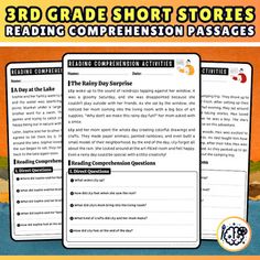 the three short stories reading competition passagess for 3rd grade students to practice reading and writing